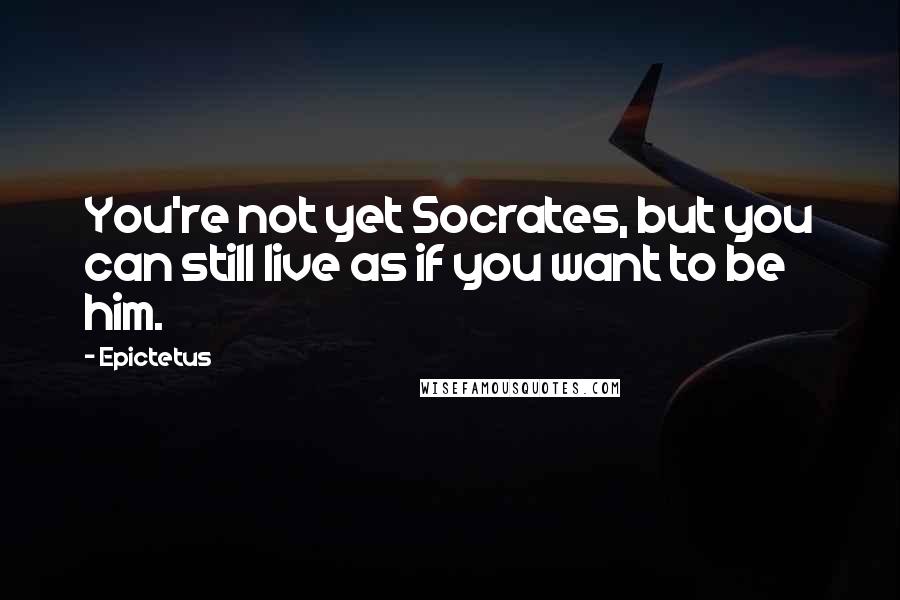 Epictetus Quotes: You're not yet Socrates, but you can still live as if you want to be him.