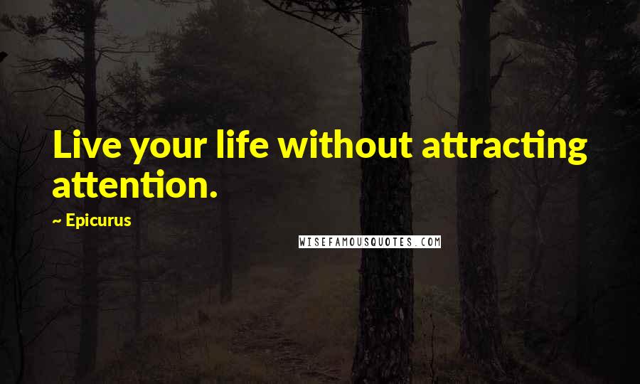 Epicurus Quotes: Live your life without attracting attention.