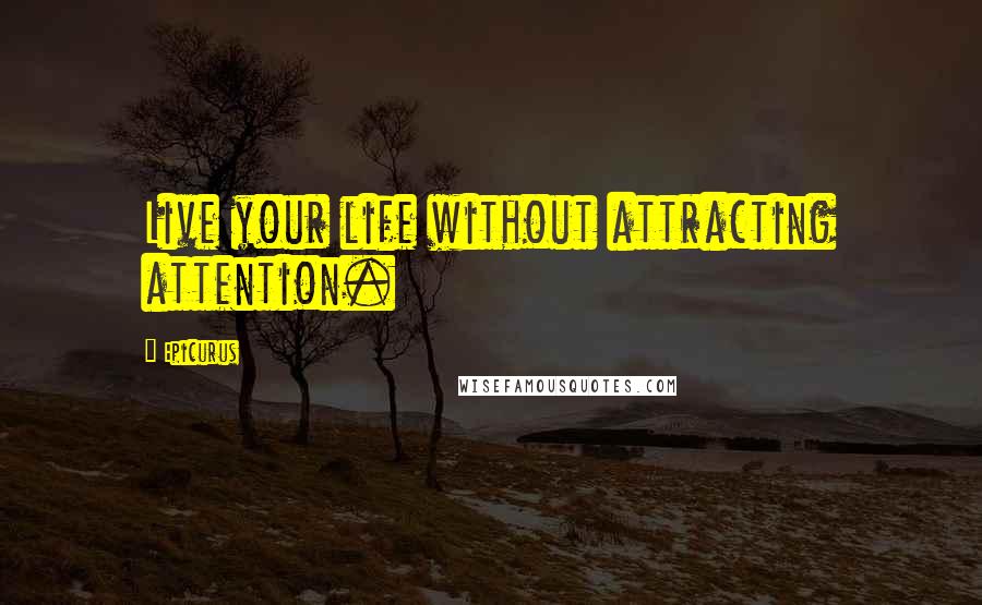 Epicurus Quotes: Live your life without attracting attention.
