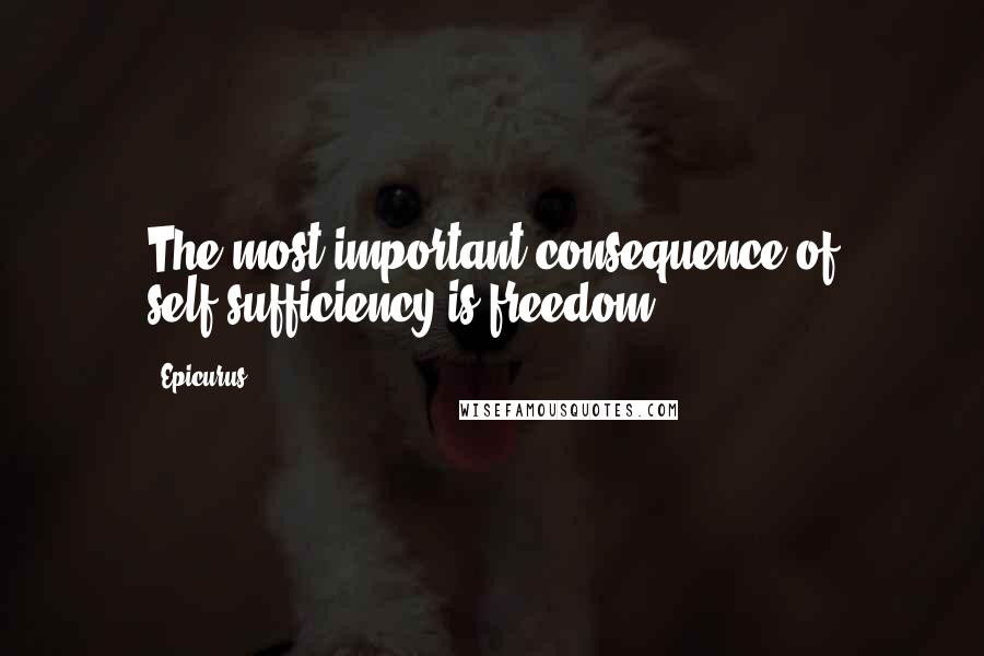 Epicurus Quotes: The most important consequence of self-sufficiency is freedom.