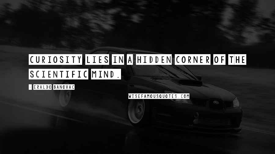 Eraldo Banovac Quotes: Curiosity lies in a hidden corner of the scientific mind.