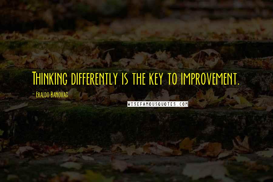 Eraldo Banovac Quotes: Thinking differently is the key to improvement.