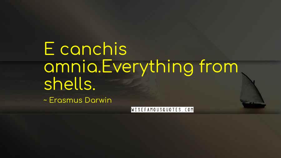 Erasmus Darwin Quotes: E canchis amnia.Everything from shells.