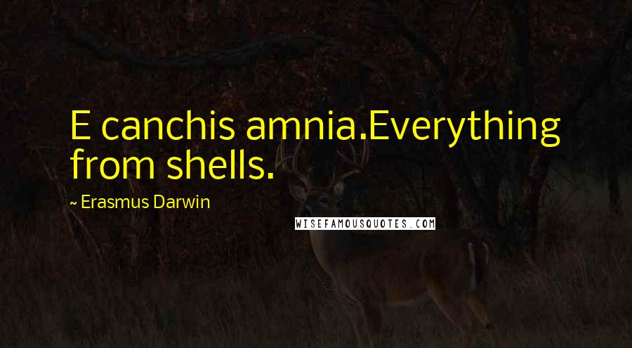 Erasmus Darwin Quotes: E canchis amnia.Everything from shells.