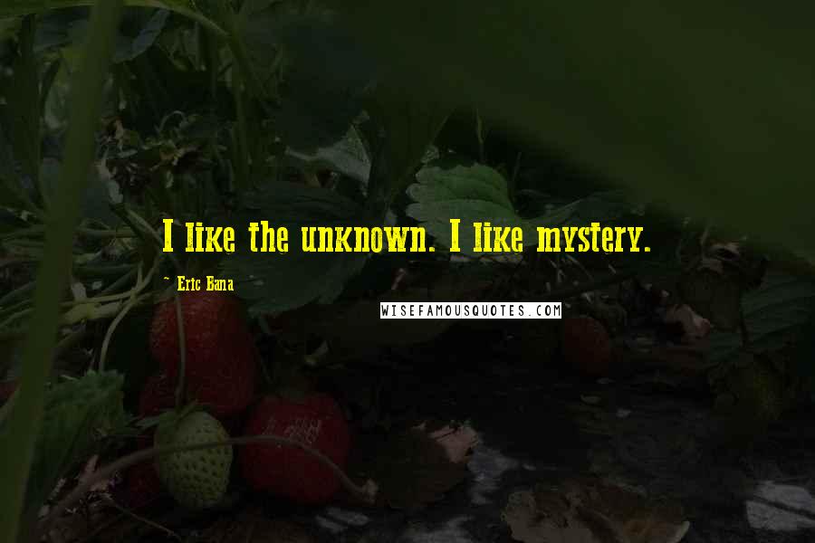 Eric Bana Quotes: I like the unknown. I like mystery.