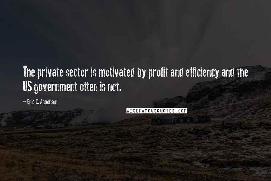 Eric C. Anderson Quotes: The private sector is motivated by profit and efficiency and the US government often is not.