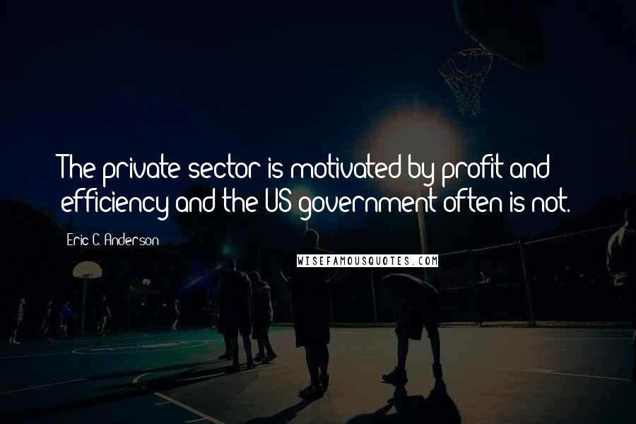 Eric C. Anderson Quotes: The private sector is motivated by profit and efficiency and the US government often is not.