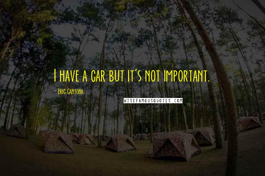 Eric Cantona Quotes: I have a car but it's not important.