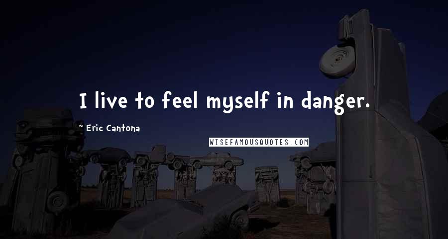 Eric Cantona Quotes: I live to feel myself in danger.