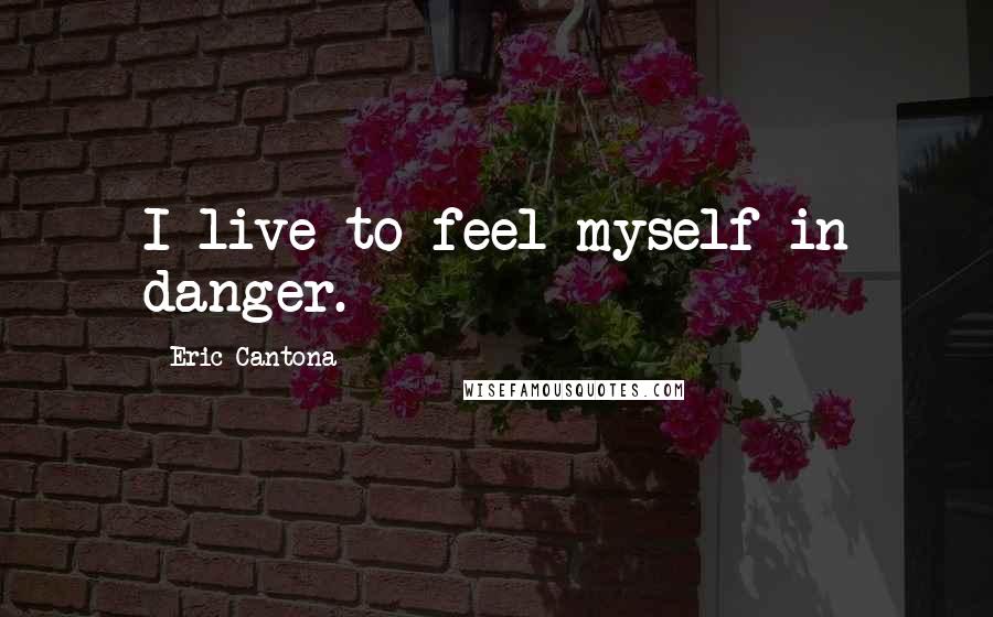 Eric Cantona Quotes: I live to feel myself in danger.