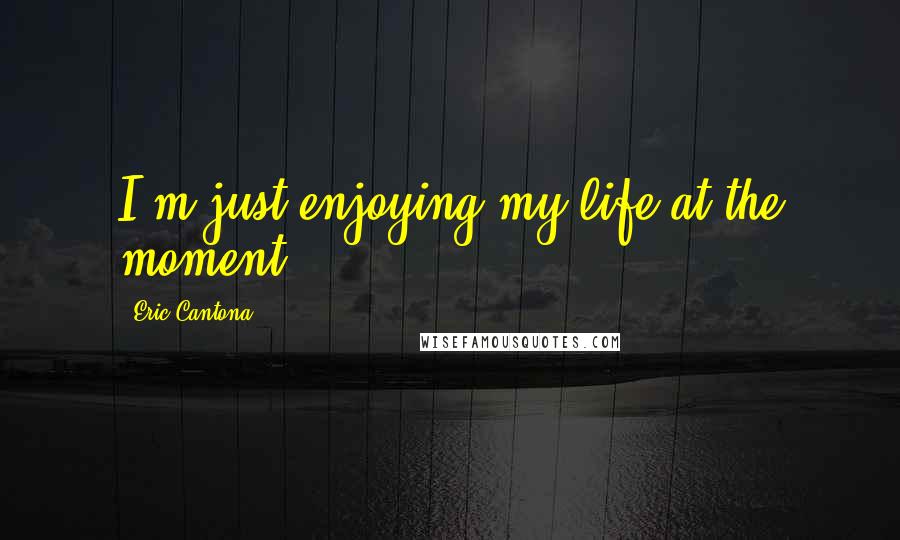 Eric Cantona Quotes: I'm just enjoying my life at the moment.