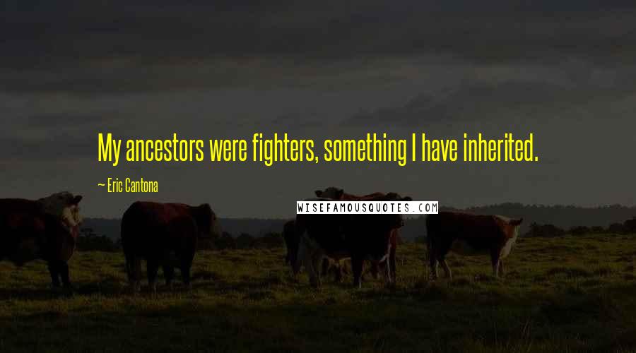 Eric Cantona Quotes: My ancestors were fighters, something I have inherited.