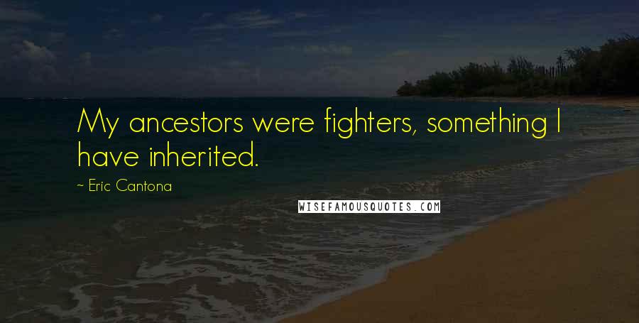 Eric Cantona Quotes: My ancestors were fighters, something I have inherited.