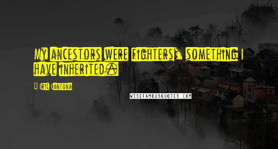 Eric Cantona Quotes: My ancestors were fighters, something I have inherited.