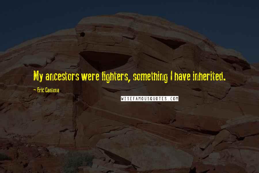 Eric Cantona Quotes: My ancestors were fighters, something I have inherited.