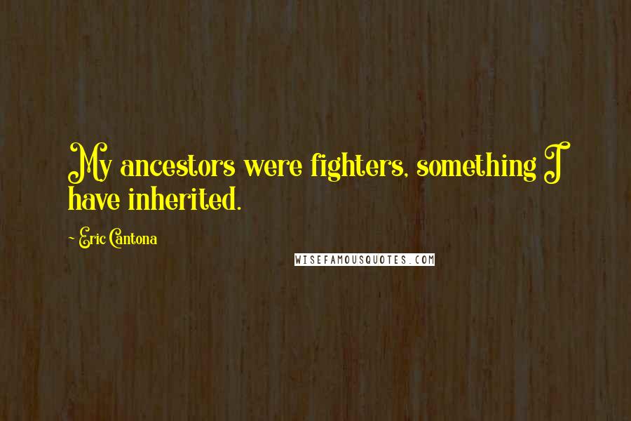 Eric Cantona Quotes: My ancestors were fighters, something I have inherited.