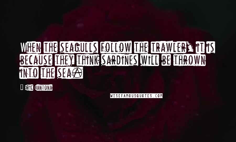 Eric Cantona Quotes: When the seagulls follow the trawler, it is because they think sardines will be thrown into the sea.