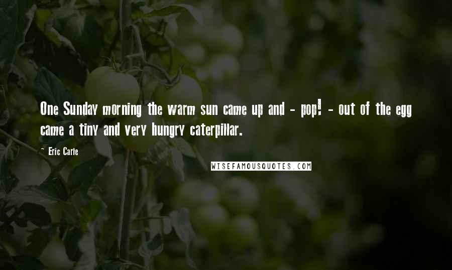 Eric Carle Quotes: One Sunday morning the warm sun came up and - pop! - out of the egg came a tiny and very hungry caterpillar.