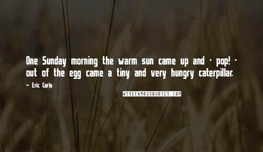 Eric Carle Quotes: One Sunday morning the warm sun came up and - pop! - out of the egg came a tiny and very hungry caterpillar.