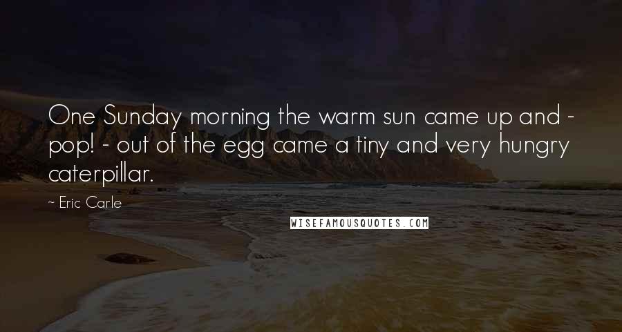 Eric Carle Quotes: One Sunday morning the warm sun came up and - pop! - out of the egg came a tiny and very hungry caterpillar.