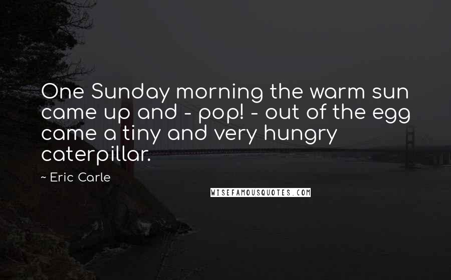 Eric Carle Quotes: One Sunday morning the warm sun came up and - pop! - out of the egg came a tiny and very hungry caterpillar.