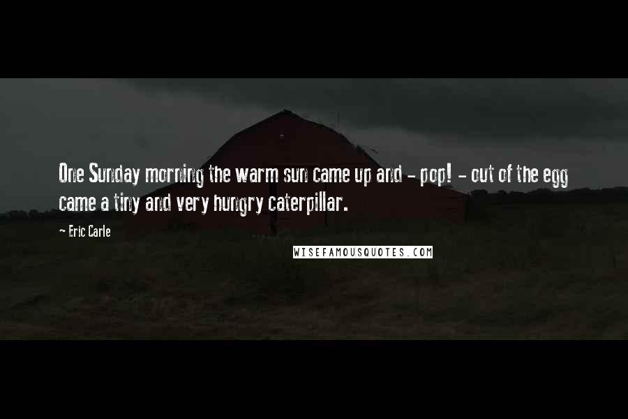 Eric Carle Quotes: One Sunday morning the warm sun came up and - pop! - out of the egg came a tiny and very hungry caterpillar.