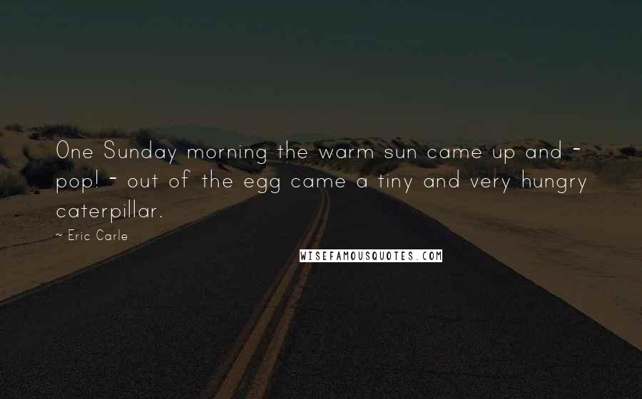 Eric Carle Quotes: One Sunday morning the warm sun came up and - pop! - out of the egg came a tiny and very hungry caterpillar.