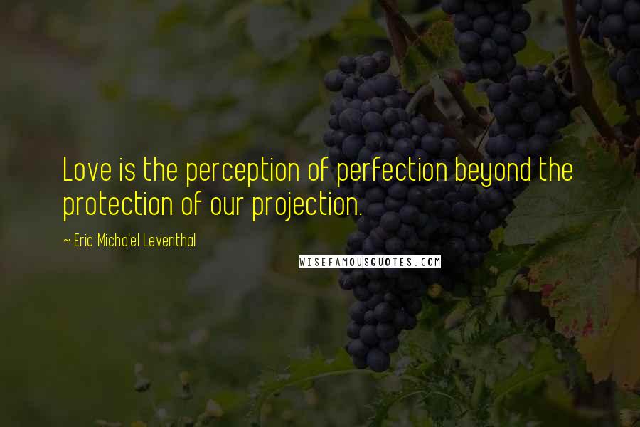 Eric Micha'el Leventhal Quotes: Love is the perception of perfection beyond the protection of our projection.