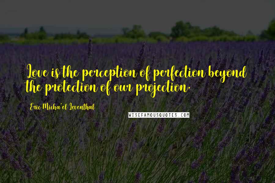 Eric Micha'el Leventhal Quotes: Love is the perception of perfection beyond the protection of our projection.