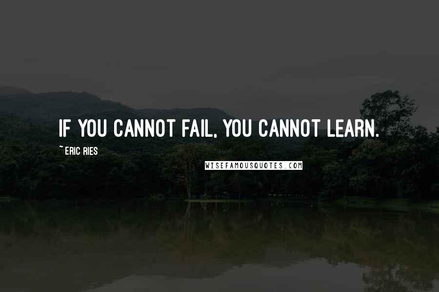 Eric Ries Quotes: If you cannot fail, you cannot learn.