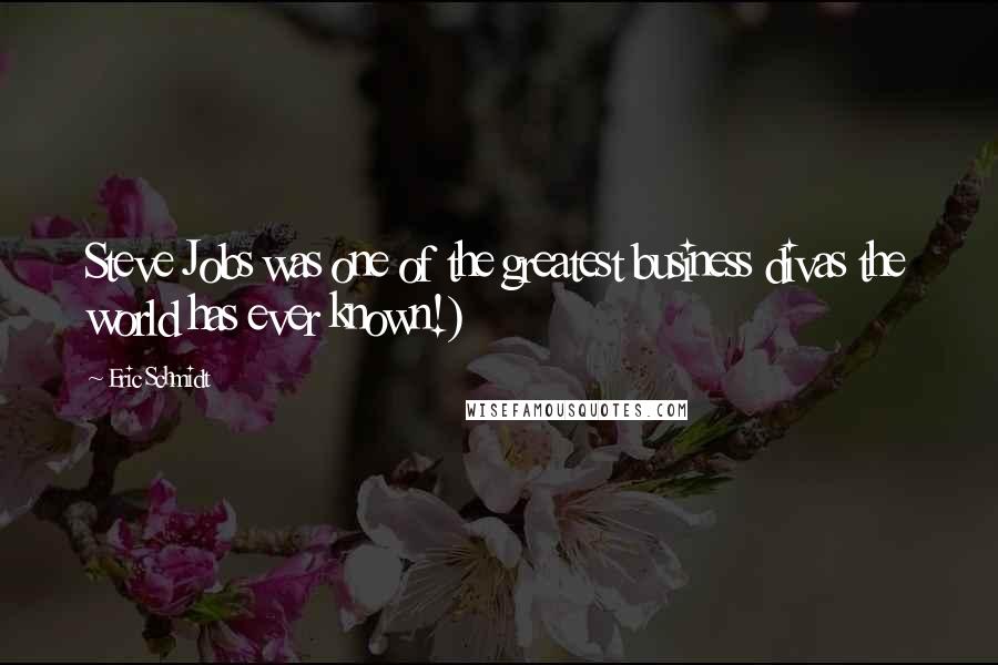 Eric Schmidt Quotes: Steve Jobs was one of the greatest business divas the world has ever known!)