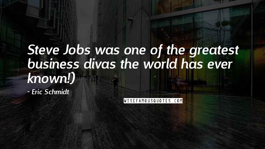 Eric Schmidt Quotes: Steve Jobs was one of the greatest business divas the world has ever known!)