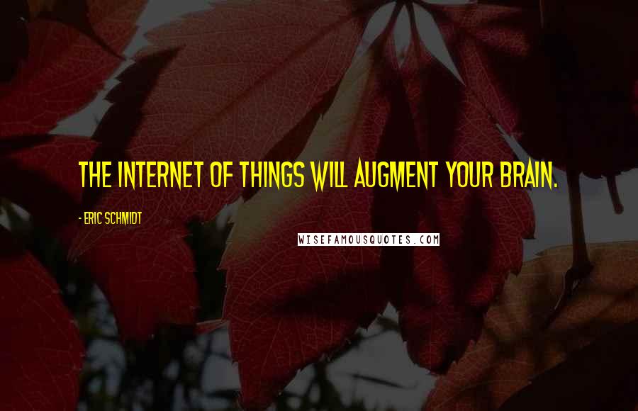 Eric Schmidt Quotes: The Internet of things will augment your brain.