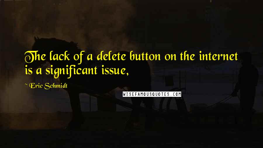 Eric Schmidt Quotes: The lack of a delete button on the internet is a significant issue,