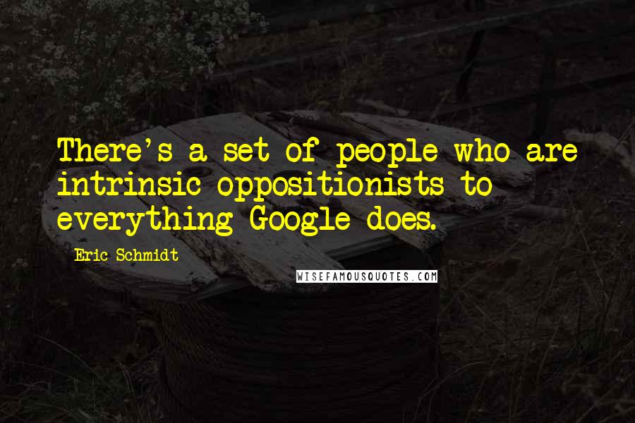 Eric Schmidt Quotes: There's a set of people who are intrinsic oppositionists to everything Google does.