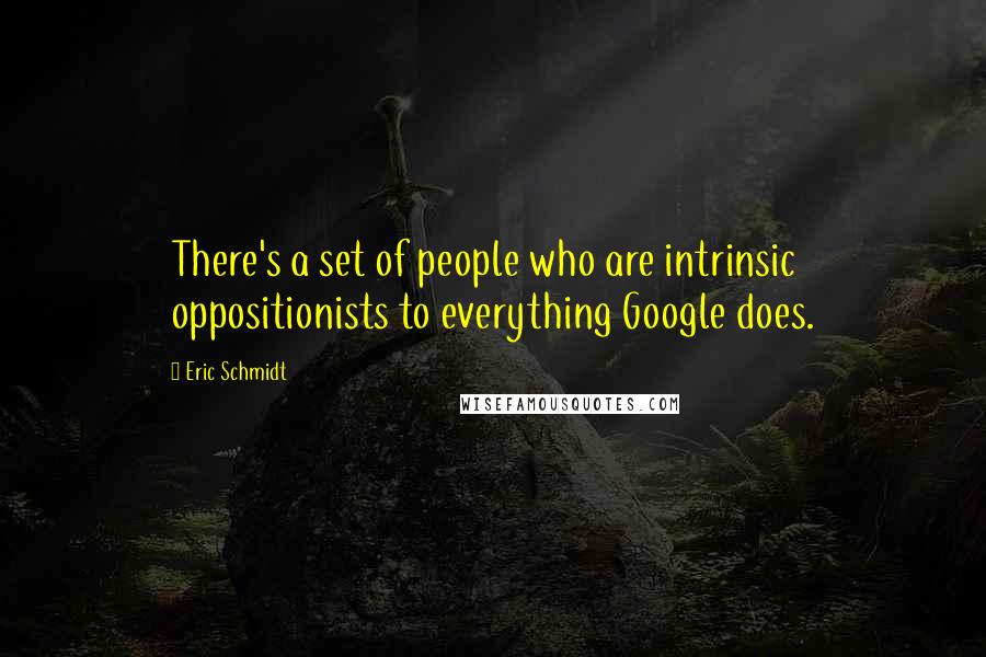 Eric Schmidt Quotes: There's a set of people who are intrinsic oppositionists to everything Google does.