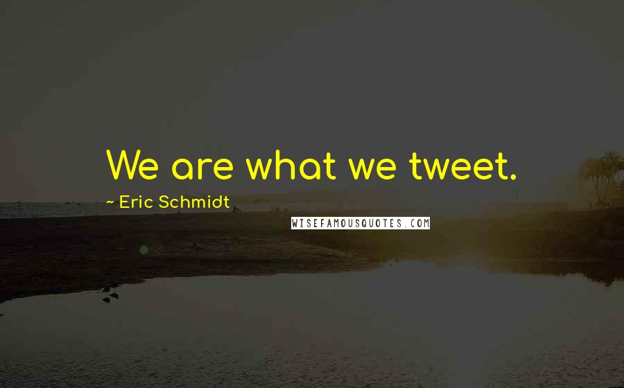 Eric Schmidt Quotes: We are what we tweet.