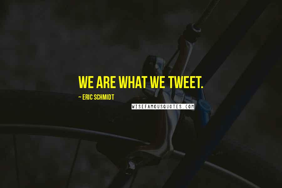 Eric Schmidt Quotes: We are what we tweet.