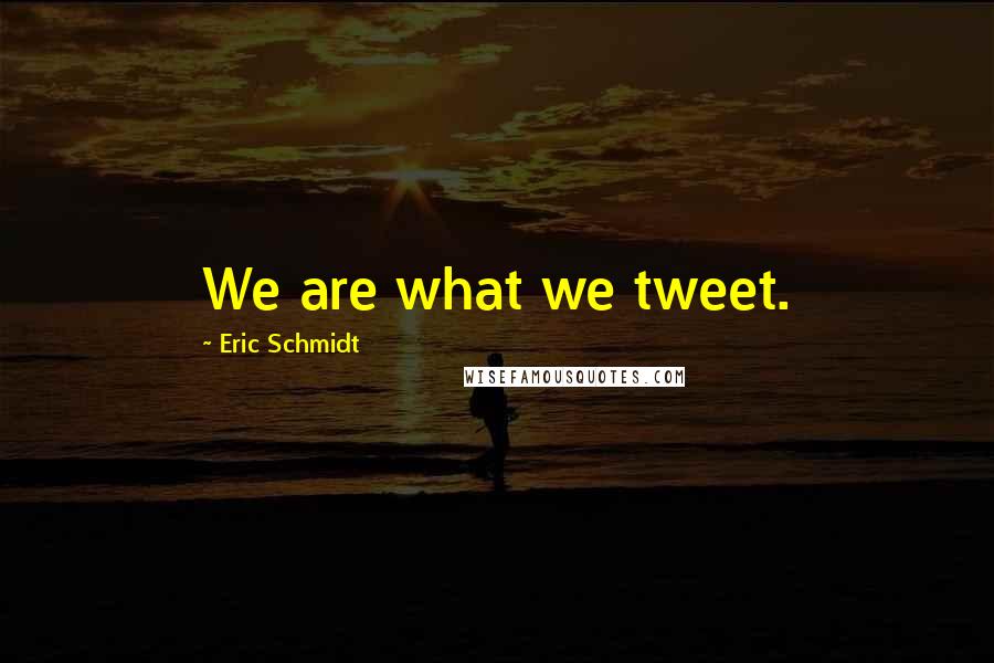 Eric Schmidt Quotes: We are what we tweet.