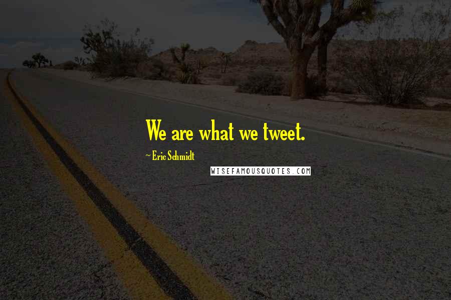 Eric Schmidt Quotes: We are what we tweet.