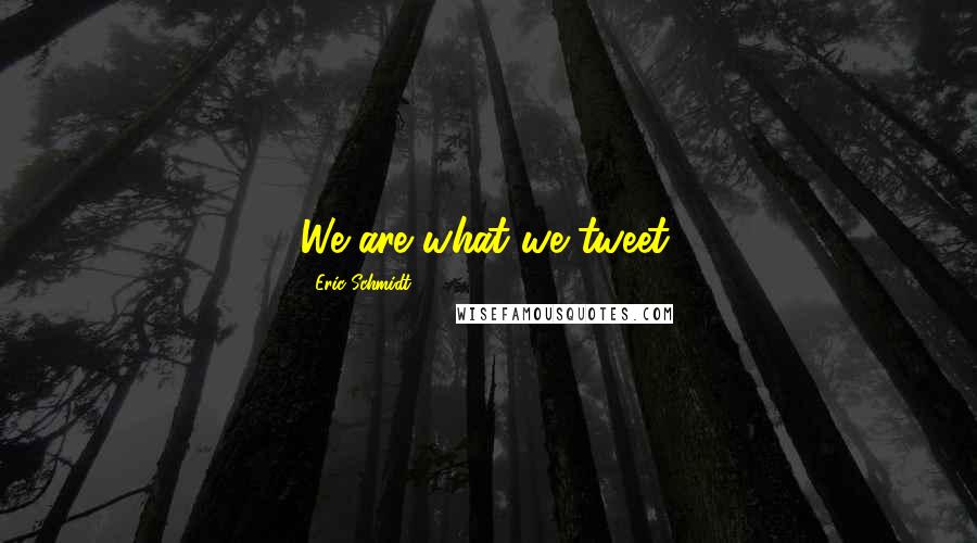 Eric Schmidt Quotes: We are what we tweet.