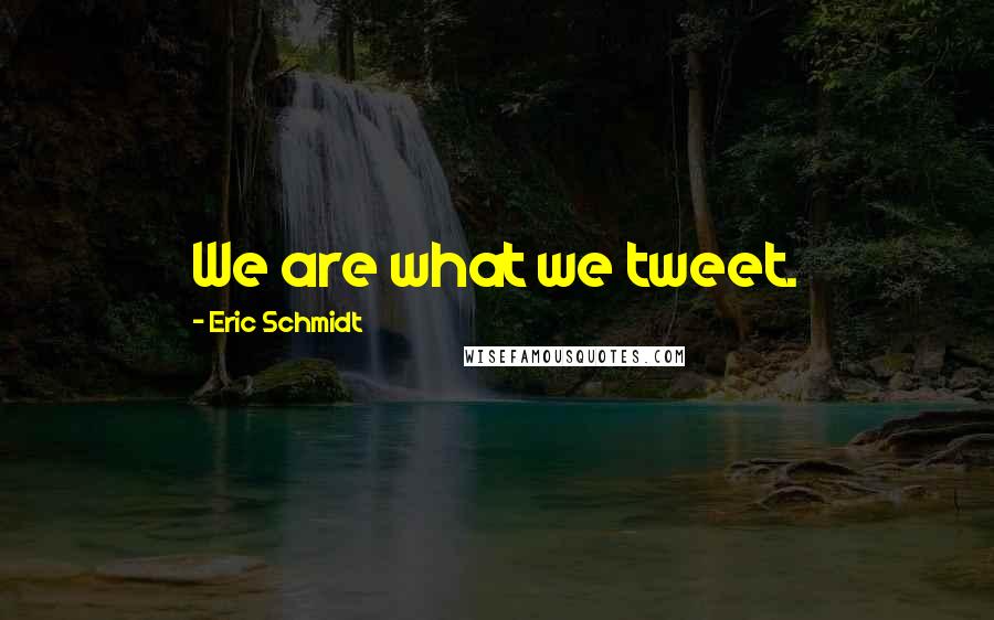 Eric Schmidt Quotes: We are what we tweet.