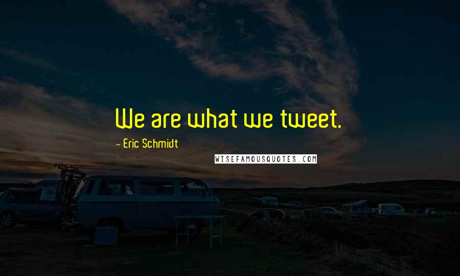 Eric Schmidt Quotes: We are what we tweet.