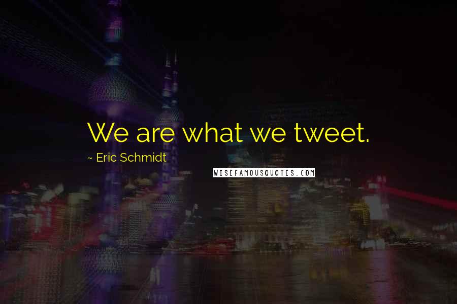 Eric Schmidt Quotes: We are what we tweet.