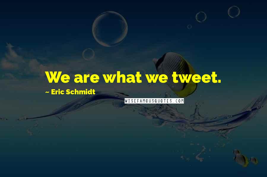 Eric Schmidt Quotes: We are what we tweet.