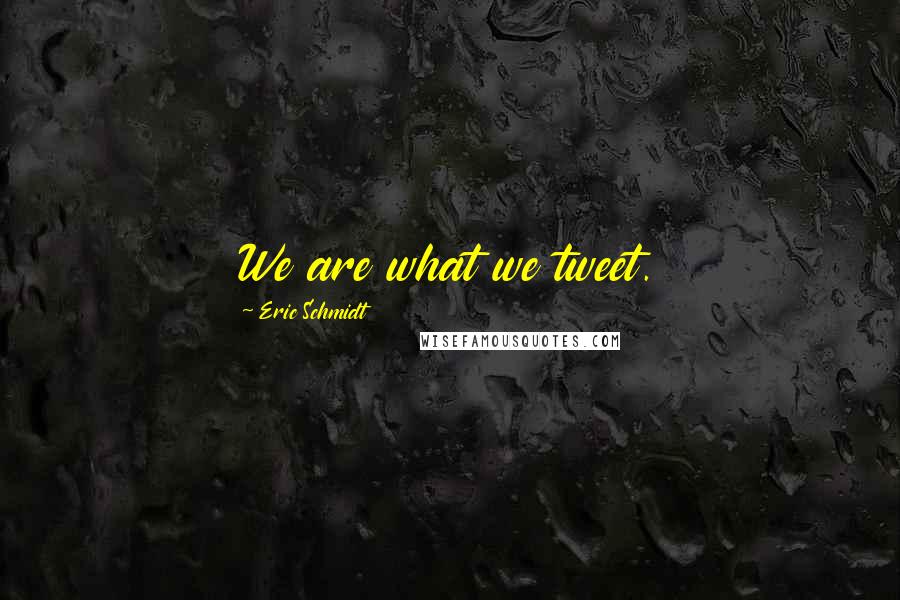 Eric Schmidt Quotes: We are what we tweet.