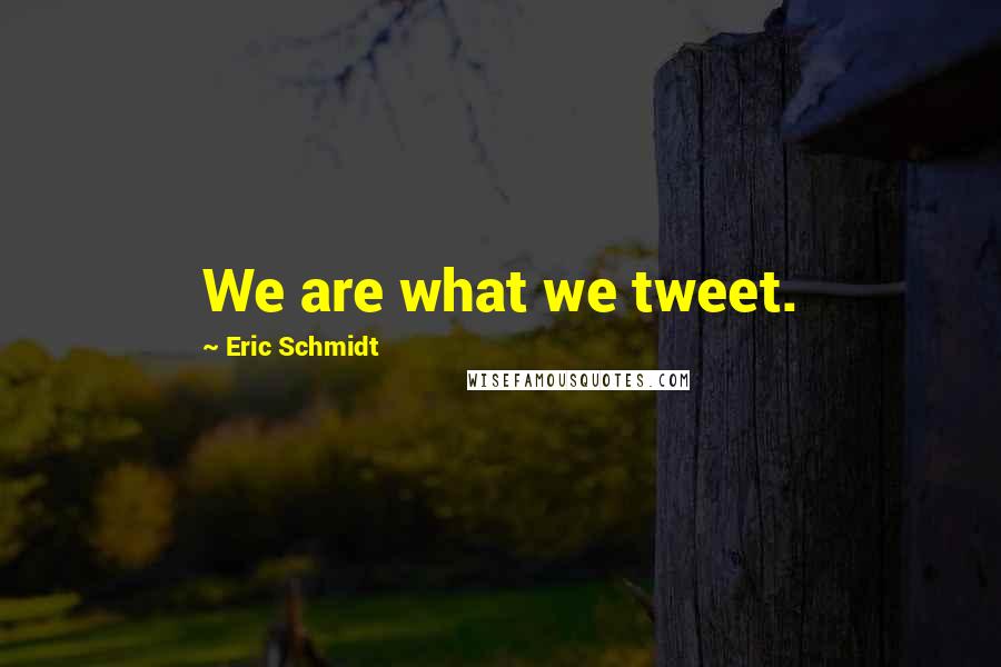 Eric Schmidt Quotes: We are what we tweet.