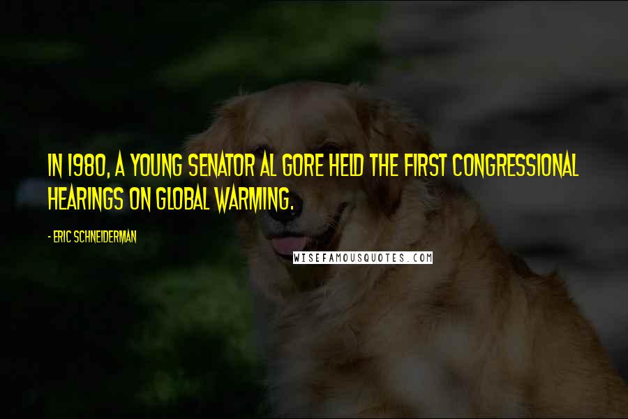 Eric Schneiderman Quotes: In 1980, a young Senator Al Gore held the first Congressional hearings on global warming.