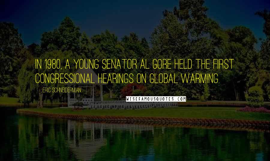 Eric Schneiderman Quotes: In 1980, a young Senator Al Gore held the first Congressional hearings on global warming.