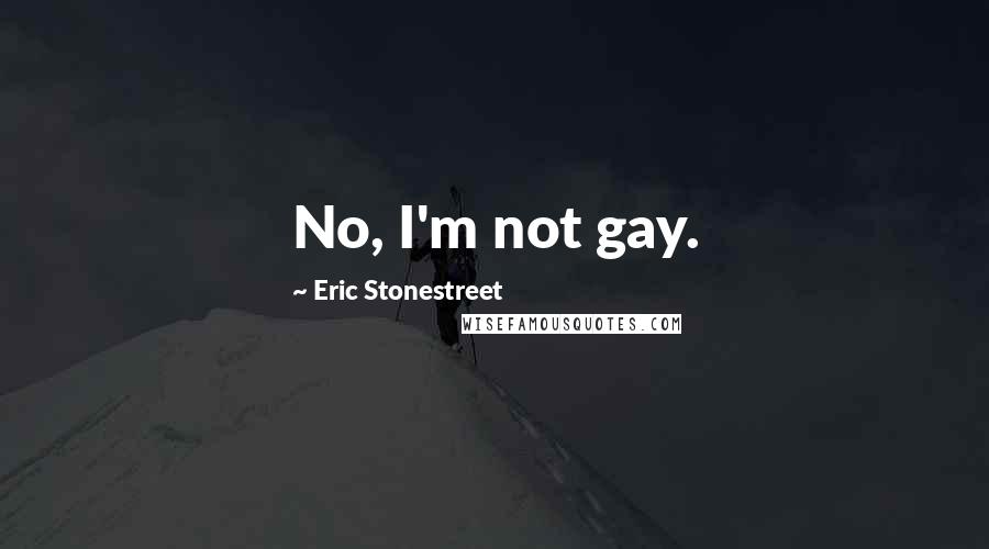 Eric Stonestreet Quotes: No, I'm not gay.